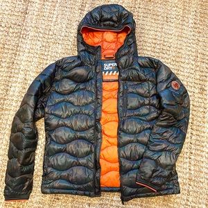 Superdry Camo Hooded Puffer Jacket Coat - Mens XL